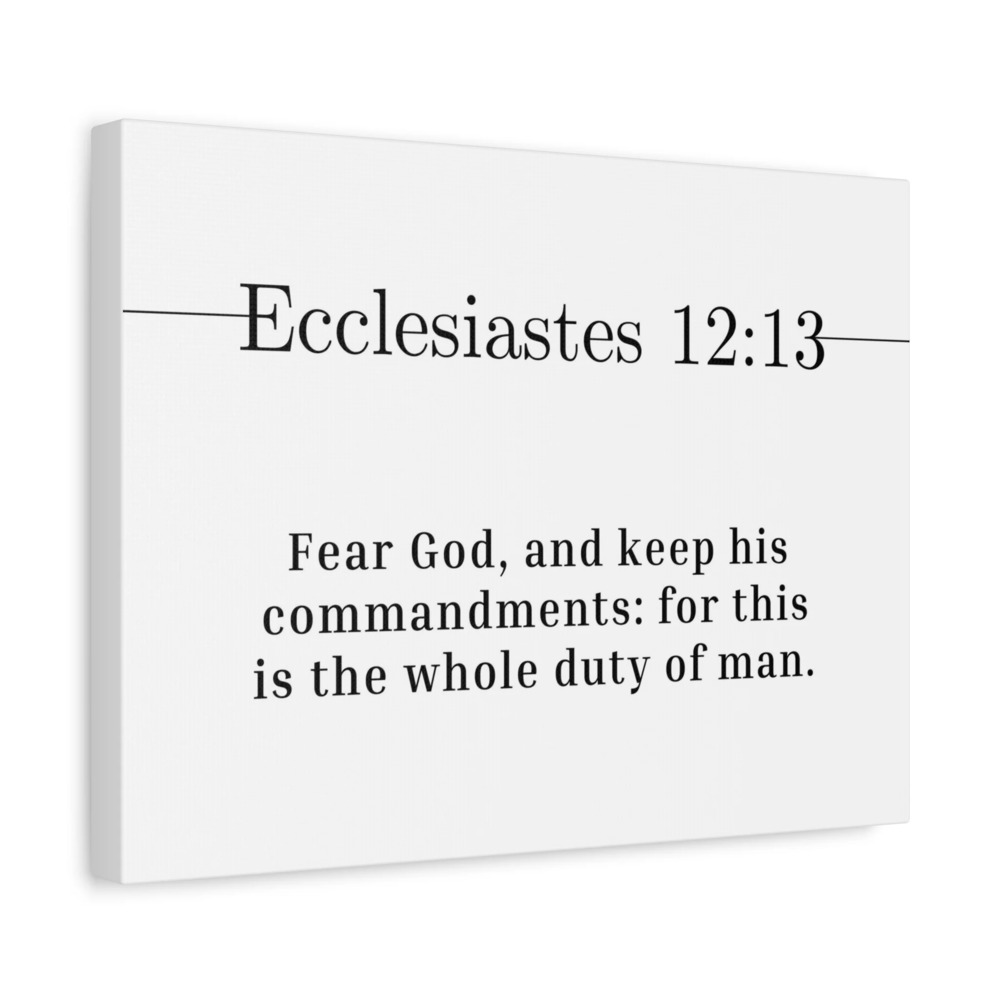 Scripture Canvas The Whole Duty Ecclesiastes 12:13 Christian Wall Art Bible